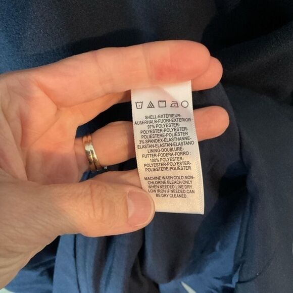 NWT Dress The Population Midnight Blue Lita Tie V-Neck Fitted Midi Dress Medium - Picture 4 of 7